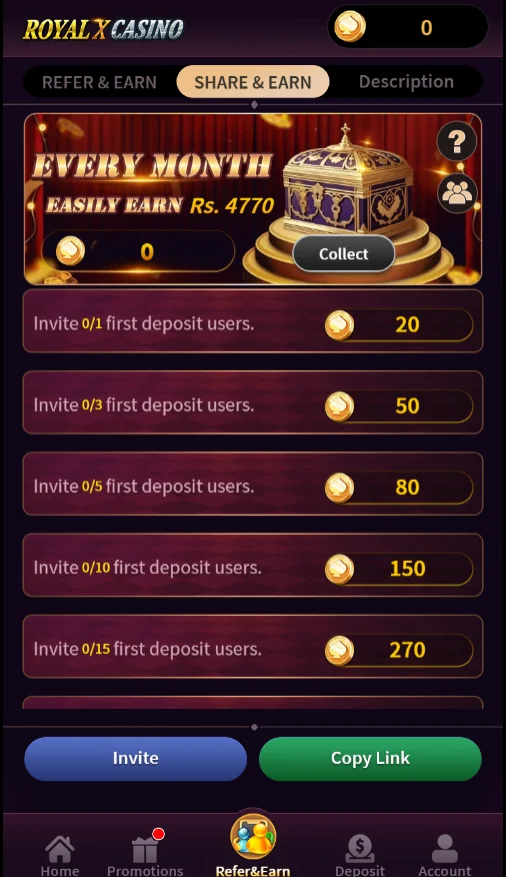 Royal X Casino Bonuses